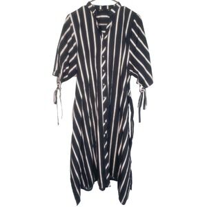 Women's Zara Basic Collection‎ short tie sleeve midi button dress size small